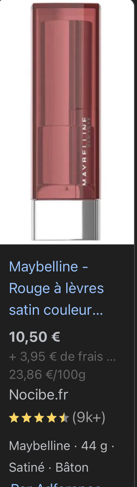 R 970 Daring Ruby - Rouge à lèvre Gemey Maybelline Color Sensational
