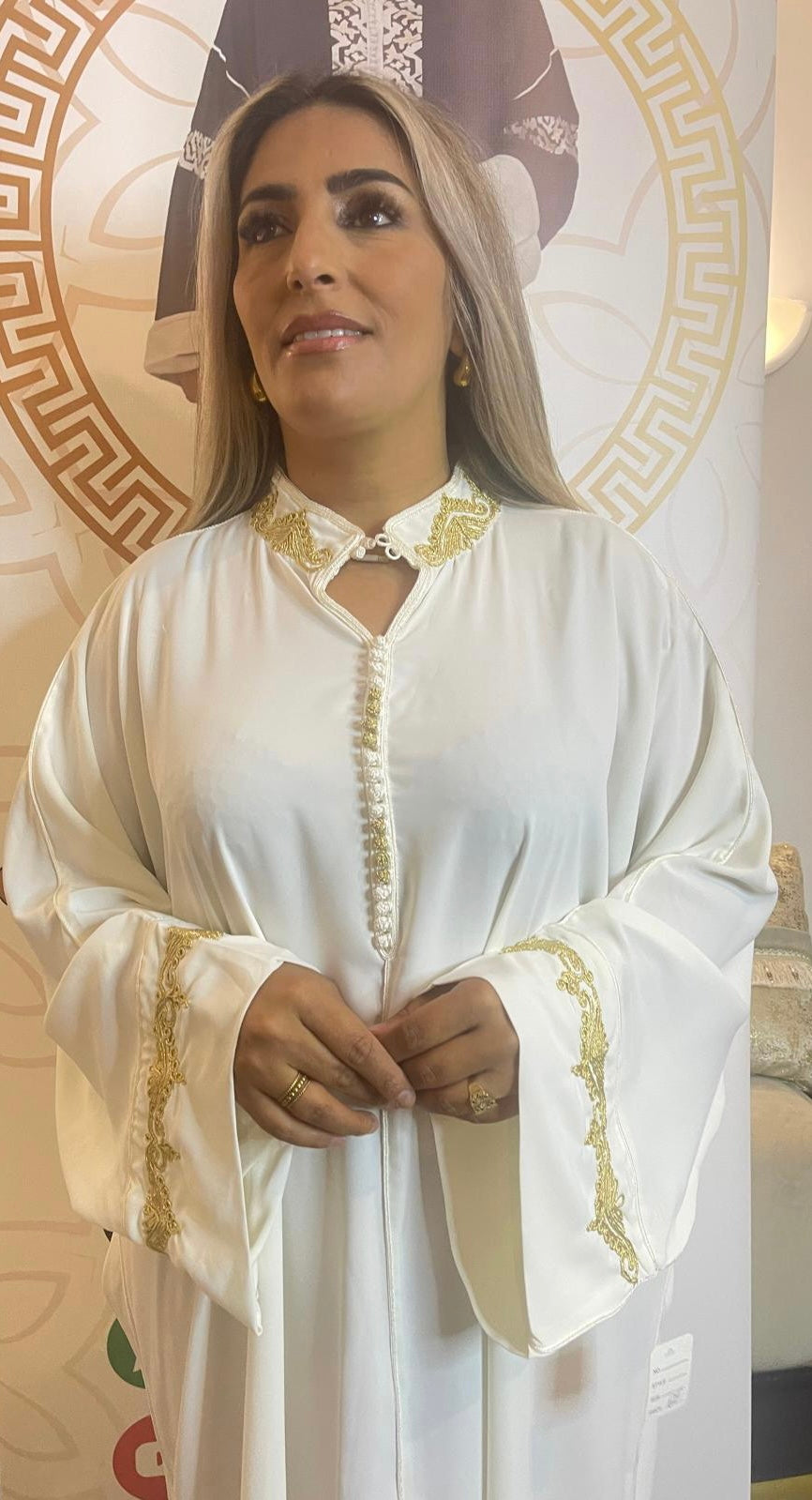 GANDOURA Royal blanc or