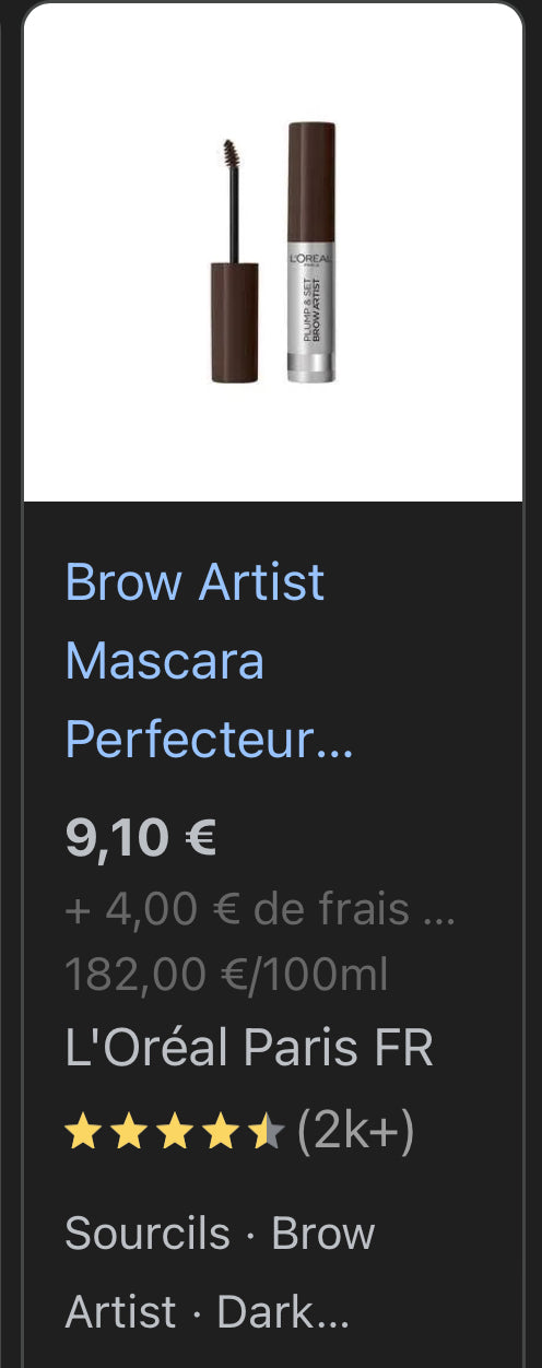 U Light / Medium - Mascara à Sourcils Brow Artist PLUMPER de L'Oréal Paris