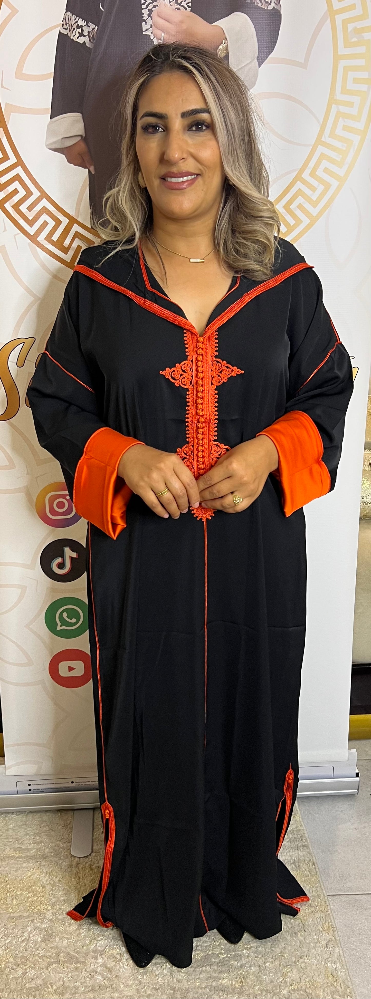 JELABA doublure noir orange