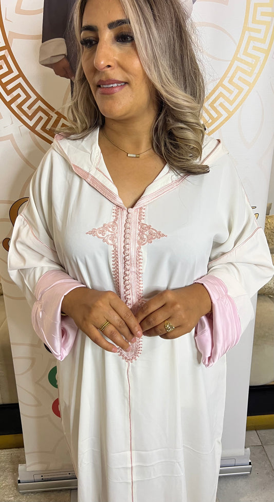 JELABA doublure blanc rose